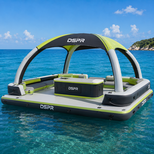 Plateforme flottante à simple couche <span class=keywords><strong>avec</strong></span> logo personnalisé et auvent d'ombrage pour complexe hôtelier, <span class=keywords><strong>parc</strong></span> <span class=keywords><strong>aquatique</strong></span> et <span class=keywords><strong>club</strong></span> nautique - Product Image 4