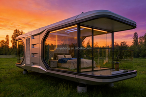 Maison-capsule modulaire préfabriquée en acier moderne et contemporaine, hôtel, bureau, immeuble, appartement, utilisation écologique, alimentée à l'énergie solaire - Product Image 3