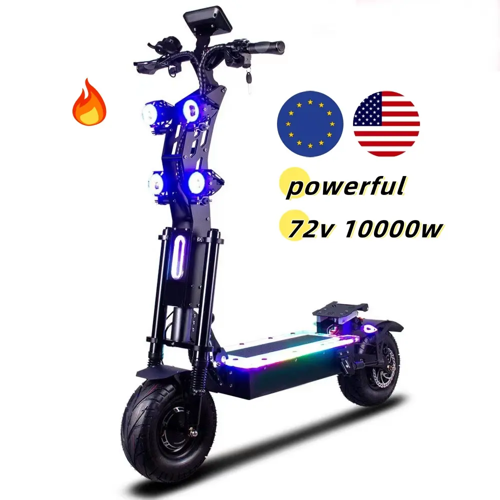 Krachtige eu usa magazijn 72v 120 km/h 40ah volwassen 11inch offroad dual motor elektrische scooter 5000 tot 10000w