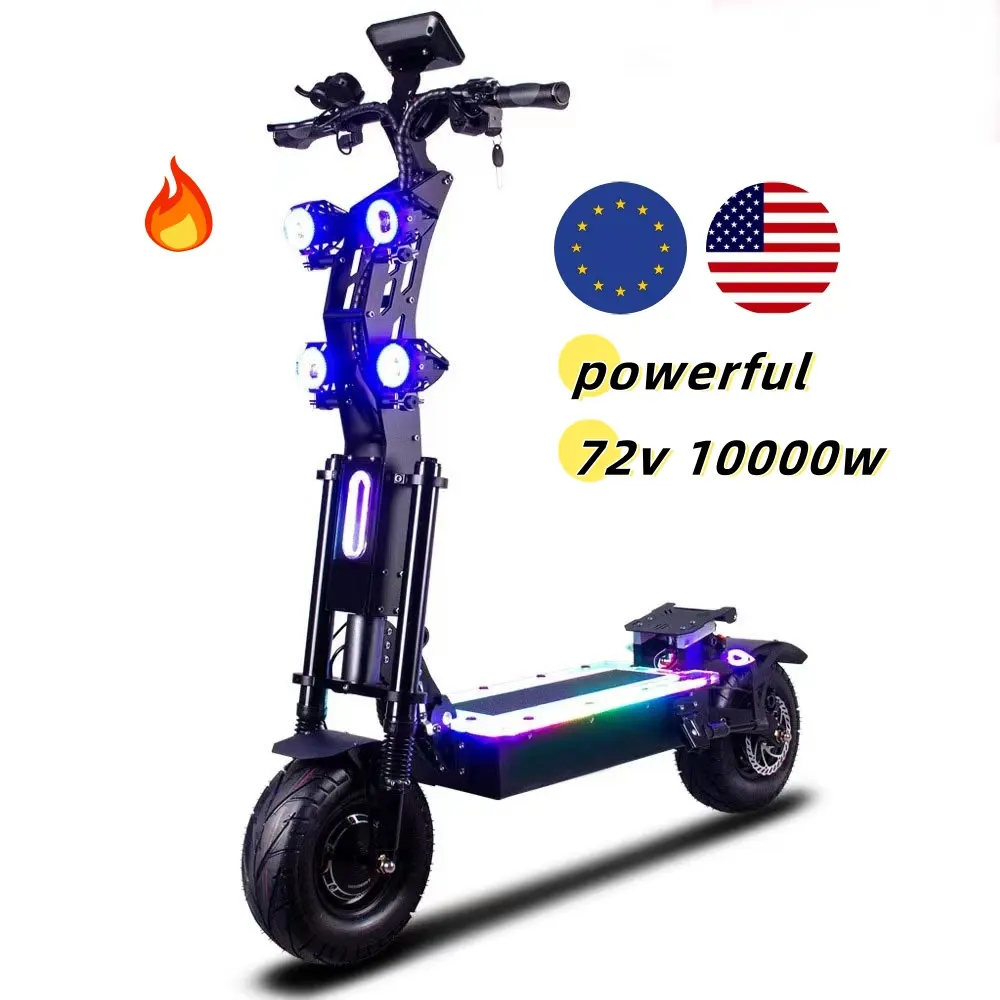 Eu usa potente magazzino 72v 120 km/h 40ah adulto 11 pollici offroad doppio motore scooter elettrico 5000 a 10000w