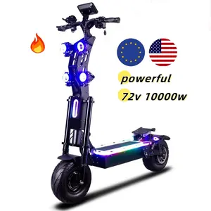 Powerful Eu Usa Warehouse 72v 120km/h 40ah Adult 11inch Offroad Dual Motor Electric Scooter 5000 To 10000w