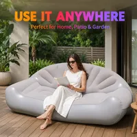 1PC Canapé Gonflable d'Extérieur, Chaise Longue Portable, Lit Paresseux Floqué en Plastique Fabriqué en Chine pour Jardin, Patio, Plage, Camping
