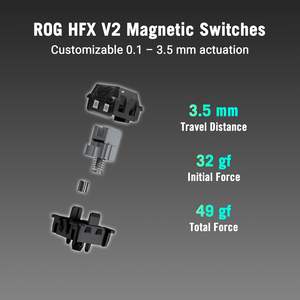 Clavier de jeu mécanique filaire ROG Falchion Ace 75 HE 75% TKL avec rétroéclairage RGB et interrupteurs magnétiques à effet Hall, blanc - Product Image 2