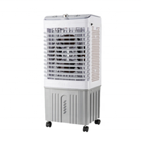 Ventilateur de climatisation portable alimenté par énergie solaire avec batterie au lithium, 12 V CC, réservoir d'eau de 50 L, 6000 m³/h, commande manuelle