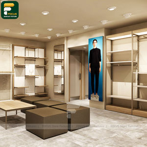 Étagère de présentation de vêtements moderne, comptoir de vêtements, vitrine de vêtements, meuble en verre - Product Image 5