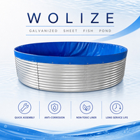Réservoir d'eau en acier galvanisé à assembler, 100G Zinc, avec revêtement en PVC de qualité alimentaire pour bassin piscicole d'aquaculture, capacité de stockage 3-7m, personnalisable, CE Wolize
