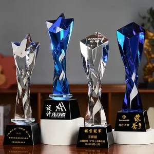 Honor Of Crystal Colorful Crystal Star Custom Design Trophies And Awards Blanks Engraving Crystal Award Trophy