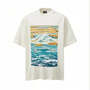 T-shirt imprimé sérigraphié grande taille, motifs colorés, jusqu'à 5XL, 100% coton, coupe classique, pour homme, logo personnalisé, respirant, anti-boulochage - Product Image 1