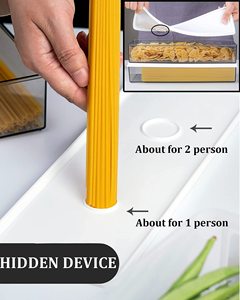 LEMT 3 uds contenedor de almacenamiento de alimentos de plástico para fideos finos contenedores de Pasta <span class=keywords><strong>Rectangular</strong></span> con tapas de bloqueo - Product Image 5