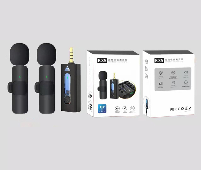 Smart Mini Lavalier Wireless 3.5mm Microphone Clip-on Stereo Noise Cancelling Live Mini Wireless Microphone for Camera Speaker