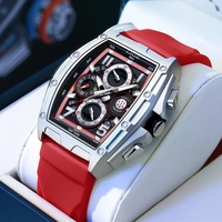Montre à quartz LIGE 89110 LG89110 avec bracelet en silicone à boucle à crochet, marque masculine Relogio, montre pour homme étanche, phase lunaire, pour homme