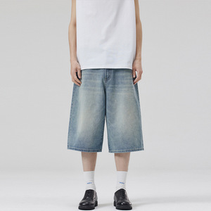 Shorts <span class=keywords><strong>en</strong></span> jean de marque de haute qualité pour hommes – Style streetwear et cargo - Product Image 3