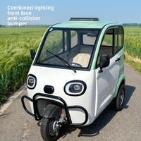 Tricycle Électrique Fermé au Design Cartoon Mignon pour Adultes, Véhicule de Transport Urbain à Longue Portée avec Phare LED