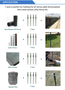 Poste de Cerca Tipo T Pintado de Verde con Remaches de 8 pies para Uso en Cercas Agrícolas y de Granja - Product Image 6