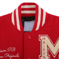 2025 nouveau Design veste universitaire personnalisée pour hommes hiver Chenille patchs brodés avec col montant Logo sur le devant