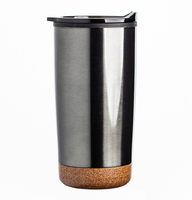 UMUG Tasse isotherme en acier inoxydable de haute qualité, écologique, avec fond en liège, design classique, portable pour les voyages