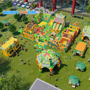 Parc d'aventure gonflable Jungle Safari-Combo parcours d'obstacles sur le thème des animaux Big Bouncer - Product Image 5