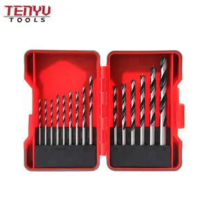 15pcs High Carbon Steel Edge Ground Wood Brad Point Drill Bit Set for Wood Precision Drilling in Plastic Case