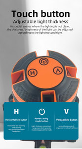 Nivel Láser de Alta Precisión con Rayos Infrarrojos, Autonivelante, 360 Grados Horizontal y Vertical, 2/3/5 Líneas, con Baterías - Product Image 2