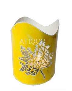 Yellow Iron Votive Candle <b>Holder</b> Modern Stylish Brass Candle Stand Yellow Smart Top Selling <b>Tealight</b> <b>Holder</b> - Product Image 1