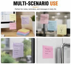 Frosted Transparent Sticky <b>Notes</b> Square Colored Self‑Adhesive Memo Pads Smooth Writing Notepads for Office School Planner Daily - Product Image 3