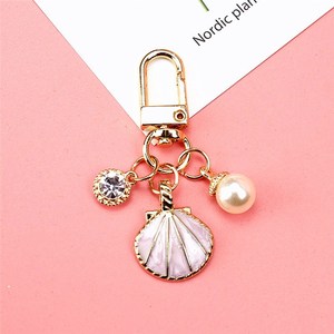 Porte-clés coquillage méduse mignon pour femme et fille, style coréen, avec perles et métal, breloques pour sac à main, accessoires de sac, ornements, accessoires pour clés - Product Image 5