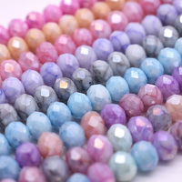 8mm Rondelle cristal perles de verre couleur facettes perles de verre entretoises en vrac pour la fabrication de bijoux collier à faire soi-même