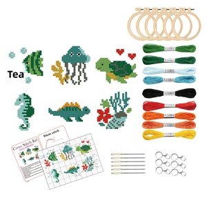 Kit de Bordado para Principiantes de la Marca XIXI, 6 Piezas, con Instrucciones, Diseño de Animales Adorables, para Adultos, Mini Punto de Cruz, Material de Poliéster - Product Image 2