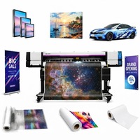 Mesin Cetak Dua Kepala I3200 dengan Tinta Berbasis Air 8 Warna yang Dapat Disesuaikan untuk Bahan Stiker Mobil, Kain Lampu & PP