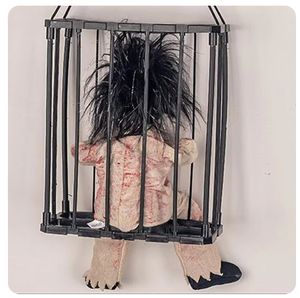 Divertida Jaula de Prisionero de Halloween con Fantasma que Voca y Brilla, Figura de Esqueleto Luminoso, Juguete Eléctrico de Plástico, Accesorio para Fiesta de Terror - Product Image 4