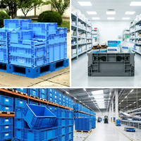 Caisse en plastique pliable en gros, conteneur de stockage empilable et repliable en PP pour l'affichage en supermarché et en magasin de détail