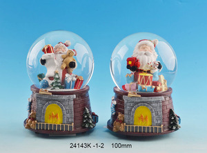 Venta al por mayor Navidad resina Santa <span class=keywords><strong>Claus</strong></span> muñeco <span class=keywords><strong>de</strong></span> nieve globo <span class=keywords><strong>de</strong></span> nieve con música ligera regalos <span class=keywords><strong>de</strong></span> Navidad - Product Image 2