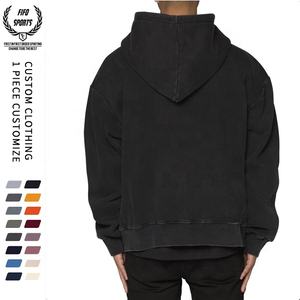 Sweat à capuche personnalisé 500 g/m² en polyester/coton pour hommes Oversize Boxy Cropped Zipper Design Spring Print Pattern Short Length Hooded - Product Image 3