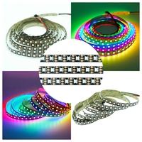 Bandes lumineuses LED RGB SMD 5050 à 72 LED 5V SK6812 avec circuit intégré, programmables en couleur, télécommandées et à intensité variable pour usage résidentiel