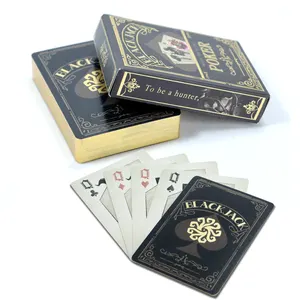 Custom Gilded Edge Playing Card Original Design Game Magic Playing Black Playing Cards Factory Print Casino Standard Poker Deck