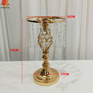 SMOOTH <b>Gold</b> Clear Iron Acrylic Luxurious Elegant Candle Holder Flower Stands Wedding Table Centerpieces for Event Decoration - Product Image 3