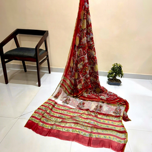 Sari de Chifón Doble Diamante Premium con Estampado Tradicional Indio Hecho a Mano, Suave y Ligero, Calidad Premium - Product Image 3