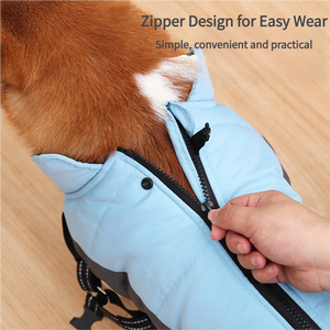 犬服反射デザイナーペット服服犬冬コートハーネス付き - Product Image 3