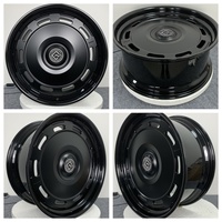Jantes forgées sur mesure directement de l'usine, jantes sport, jantes noires brillantes, peinture complète, disque central noir mat, jantes forgées peintes complètement