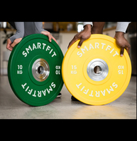 SMARTFIT grosir peralatan Gym Bumper berwarna uretana piring kompetisi PU berat piring