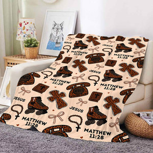 Manta <span class=keywords><strong>de</strong></span> Franela <span class=keywords><strong>de</strong></span> Camuflaje Cristiana para Caza, con Diseño <span class=keywords><strong>de</strong></span> Ciervo y Pato del Oeste, Escritura Bíblica 'Hijo <span class=keywords><strong>de</strong></span> Dios' y Cruz, Manta <span class=keywords><strong>de</strong></span> Forro Polar Cálida para el Hogar y Exteriores - Product Image 3