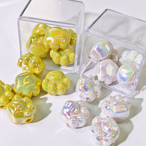 Nouvelles perles en acrylique en forme de <span class=keywords><strong>patte</strong></span> de chat, 1 paquet de 30g, adaptées à <span class=keywords><strong>la</strong></span> fabrication de colliers et de bracelets DIY, charmantes, élégantes et tendance - Product Image 2