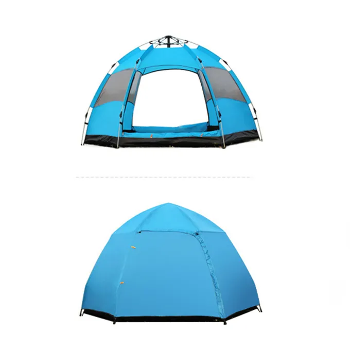 2021 Nieuwe Automatische Dubbele Laag Zeshoekige Tent Outdoor <span class=keywords><strong>Camping</strong></span> Strand 3-4 Mensen Speed Open Tenten