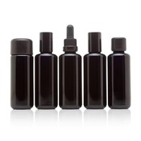 Flacon pulvérisateur plat en verre de 50 ml avec pompe pour sérum, crème, gouttes pour les yeux, vernis à ongles, huile, diffuseur – Emballage disponible en 10 ml et 100 ml