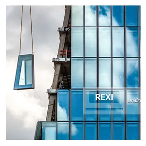 Rexl Hotel Lobby Wolkenkrabber Raam Muur Aluminium Gevel Wolkenkrabber Glas Uniform Vliesgevel Ontwerp