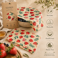 Emballage alimentaire réutilisable en cire d'abeille à motif personnalisé, emballage alimentaire en tissu de coton, emballage écologique pour la cuisine, couverture pour bol, fruits, sandwich