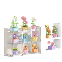 Nuevo Juguete Educativo para Adultos y Niños, Bloques de Construcción de Flores de Rosa y Tulipán, Modelo de Planta Suculenta en Maceta, Idea de Regalo