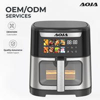 Friteuse à air numérique OEM ODM 6,5 L 1500 W à double chauffage avec fenêtre visible et écran couleur