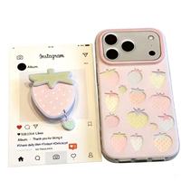 ZL049 pour coque de téléphone 17/16/15, coque de téléphone 15p pour iPhone 16 Pro Max, fraise rose mignonne 14/13/Xsm 5