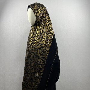 Hijab da Preghiera Personalizzato SIWEN, Taglia Grande 200*100cm, Tessuto <span class=keywords><strong>Dorato</strong></span> in Chiffon, Voile e Garza, Scialli Islamici con Pietre per Donne Musulmane - Product Image 5